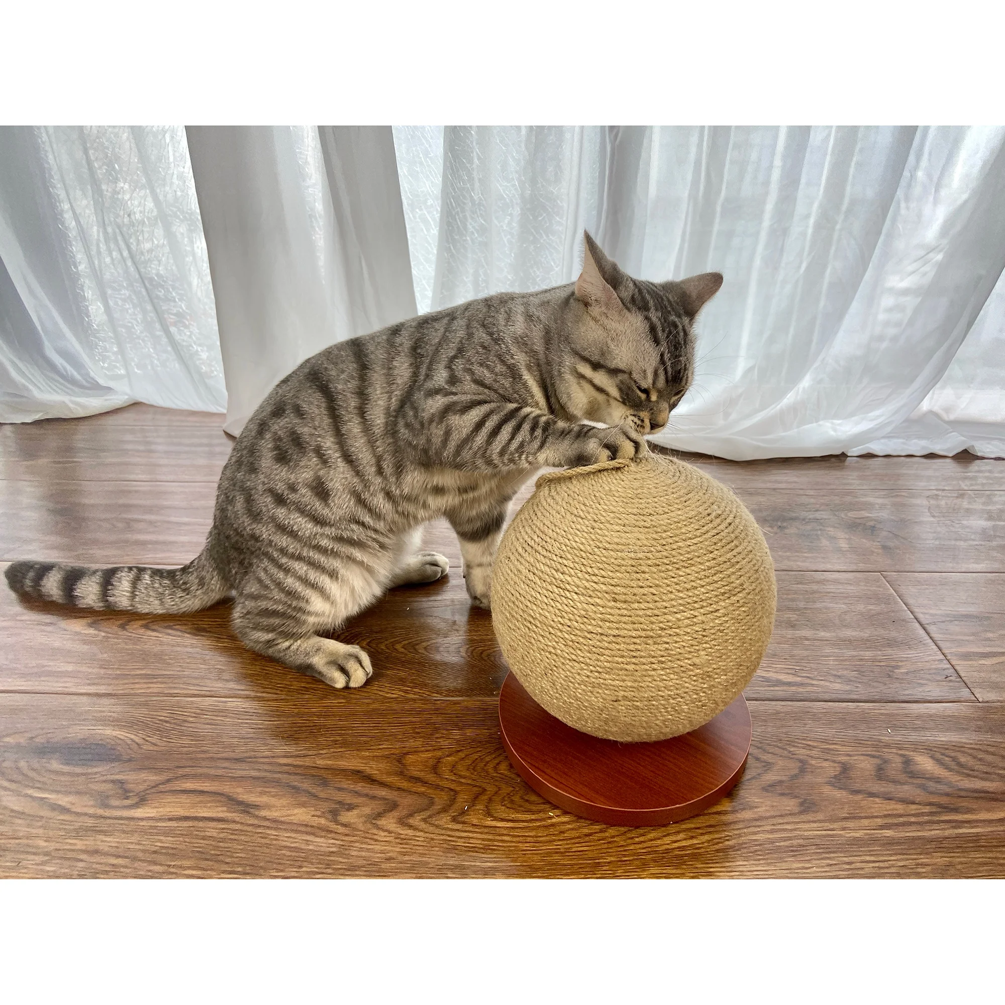 Fashion Sisal Cat Scratches Ball with Cat Teaser Scratch Pole Scratcher Furniture Interactive Toys for Cats