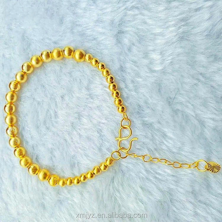 Dubai Jewelry blasted Matte Round Bead Braceletgilded Tower Bead Bracelet Exquisite Craftsmanship Gold Plated Ladies Jewelry