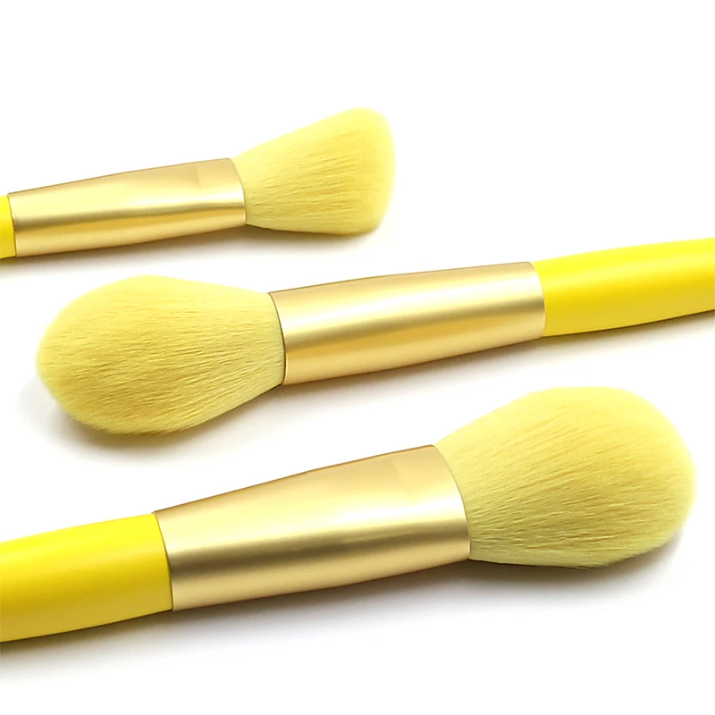Beautydom Vegan Makeup Brush Sets 6PCS Private Label Custom LOGO Yellow Synthetic Hair Makeup Brush