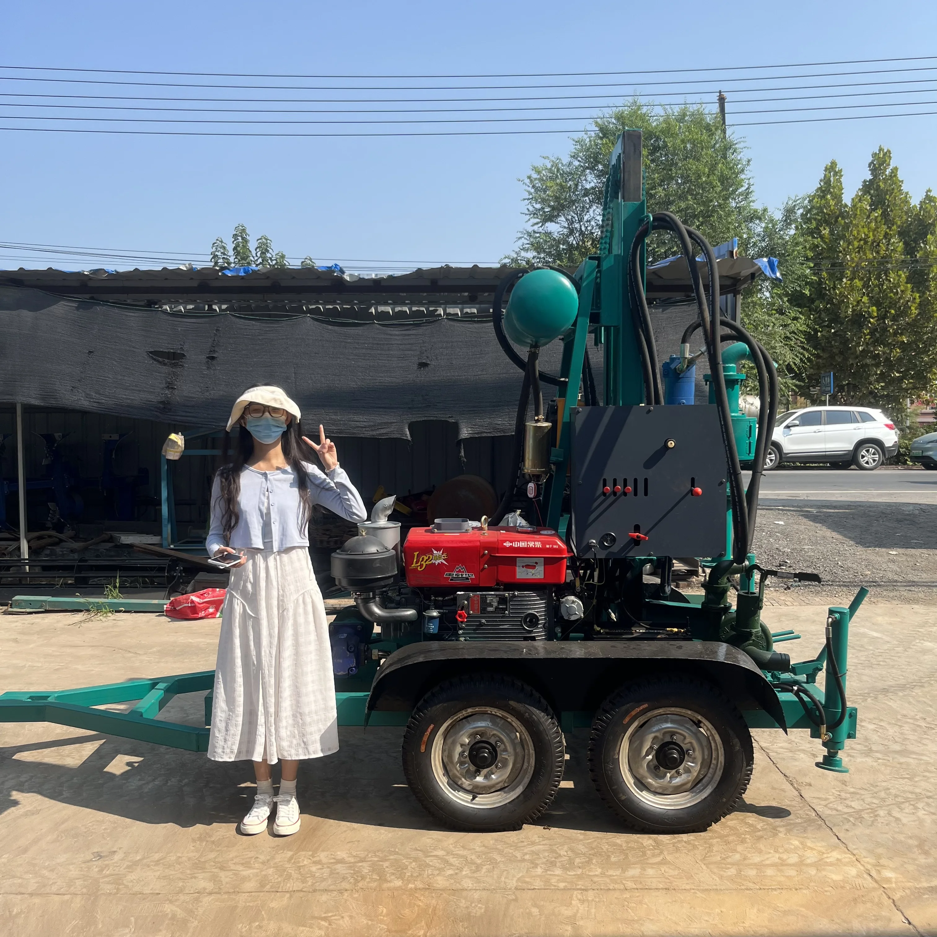 AKL-150Y+ Small Borehole Drill Rig Machine 120m Deep Hydraulic Water Well Drilling Rig With Diesel Engine