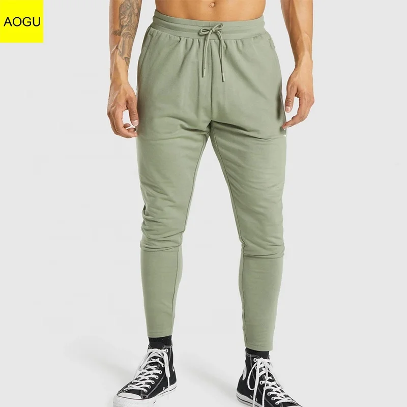 Custom Logo Solid Comfortable Cotton Running Sweatpants Men Jogger Pants