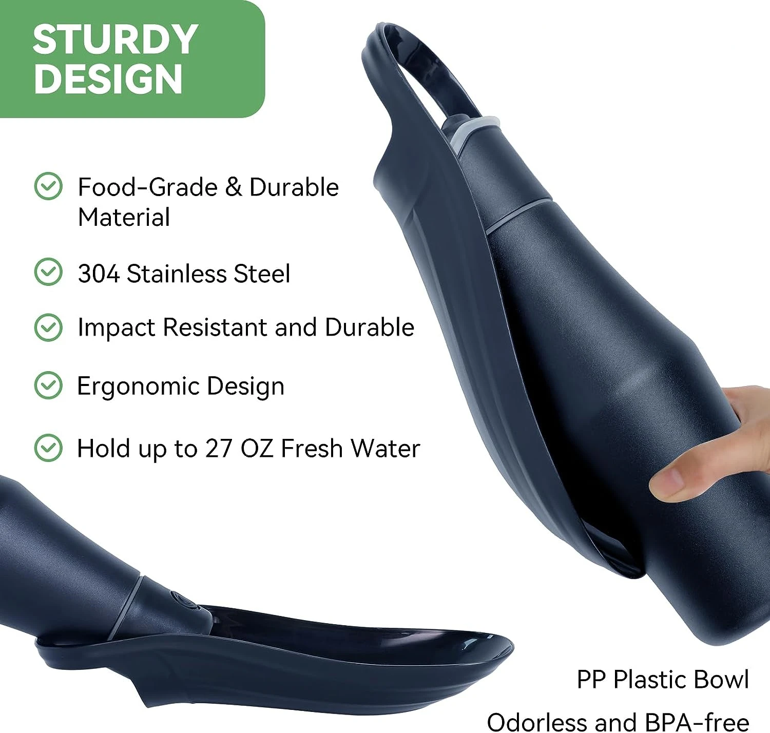 New Custom 304 Stainless Steel 26oz 770ml Pet Water Bottle For Dog Cat Drinking&Feeding Water Dispenser Bottles Outdoor Travel