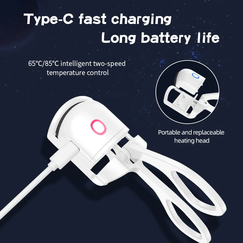 Portable electric heating rechargeable eyelash curler electric eyelash curler curling beauty tool