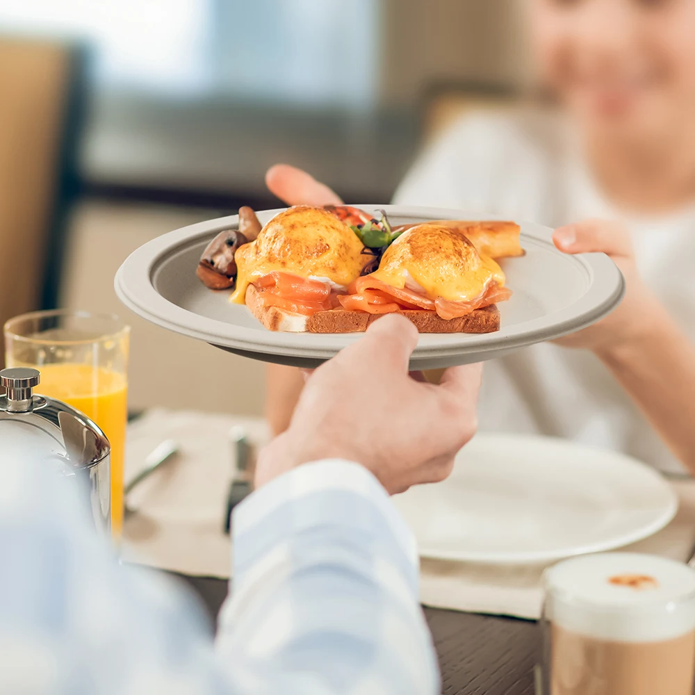 OEM Kuoshi Disposable Customize Salad 12 26 32 48 Oz Bowls Biodegradable Compostable Paper Bowl