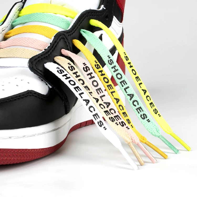 Dongguan Factory Directly Sale 40' 8mm Colorful Flat Polyester Shoelace , 22 Colors Stock Shoelaces Accept Custom Size and Logo