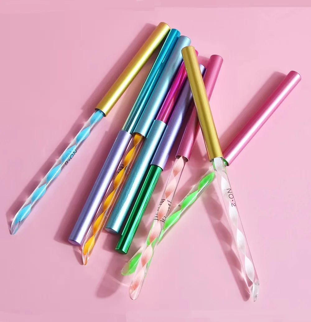 Yimart Professional Brush Cap Zinc Alloy Sealed Manicure Protective Tool Nail Polish Cap Nail Art Pen Brush Colorful Caps