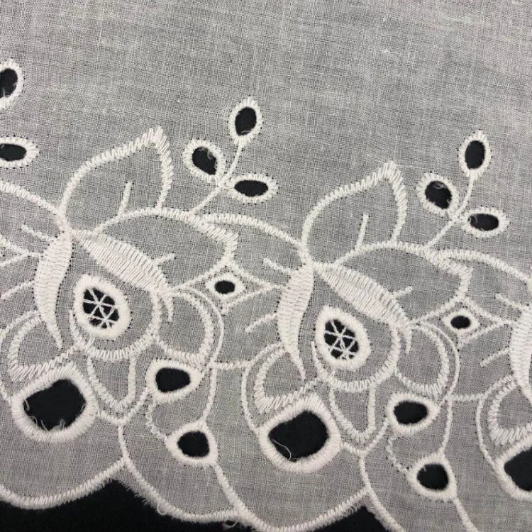 Новая вышитая хлопчатобумажная ткань, перфорированная одежда, вышитая кружевная ткань
