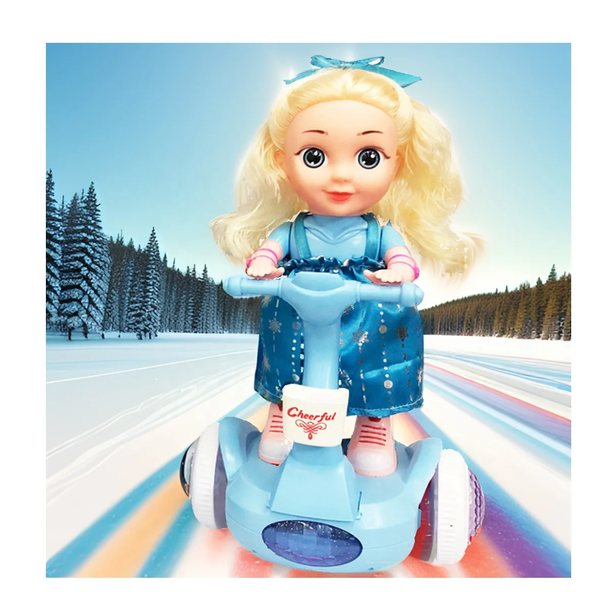 2024 NEW Dancing Fashion lovely doll; balance doll car with music and light; b/o balance doll,Battery Operated Lighting Doll