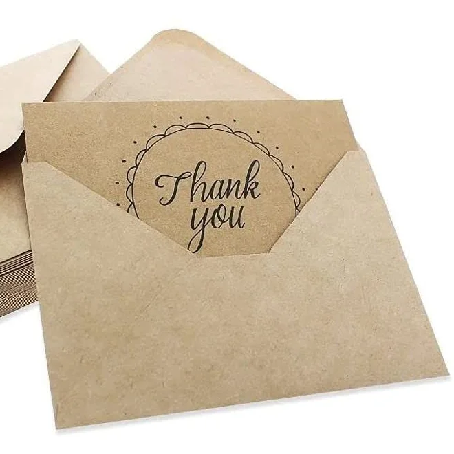 
2021 new design Custom Printing Black Gold Foil Small Business Thank You Fold Paper Cards for small business 