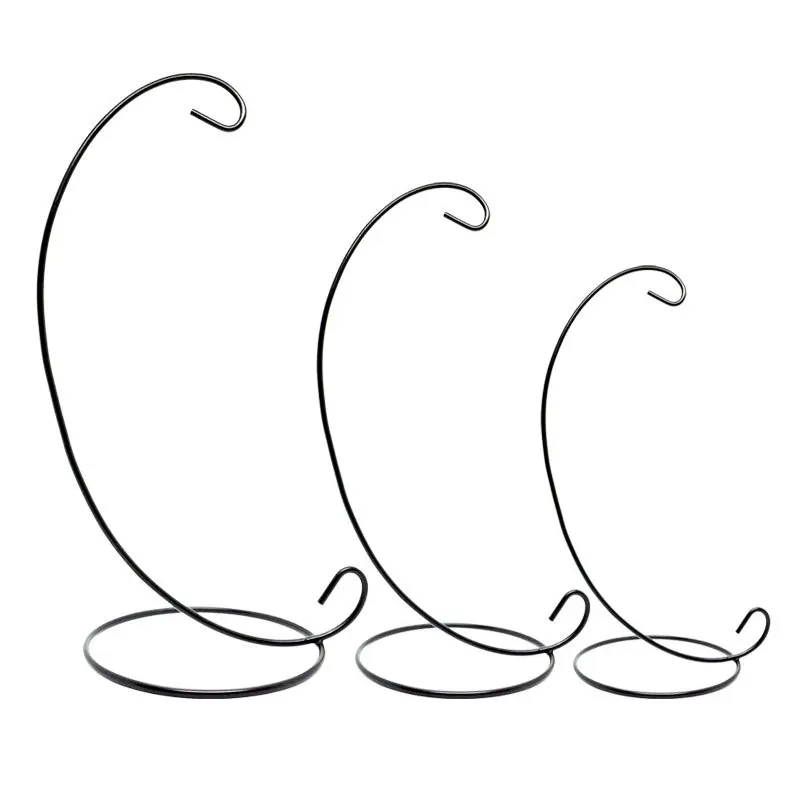 Factory Price Iron Glass Ball Ornament Holder Hanging Plants Terrarium Stand Ornament Display Metal Stand