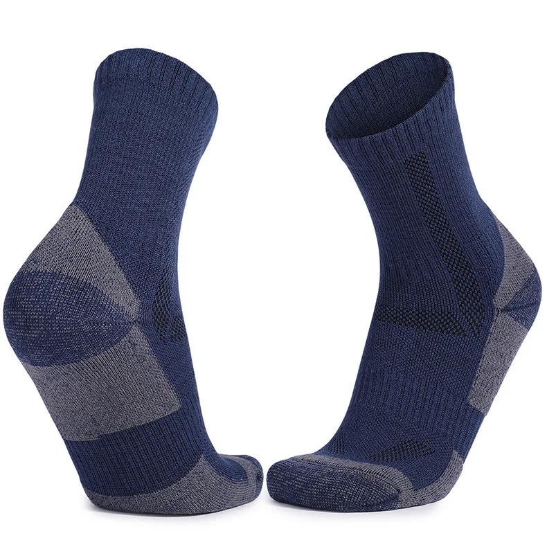 Mid calf men women sport ski socks long large size hiking merino wool socks winter thick thermal socks