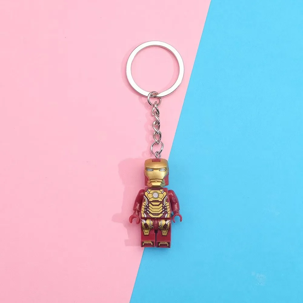 2024 year Cartoon Building Block Keychain Buzz Light year Superhero Avengers Radish Rabbit Couple Pendant Lego keychain