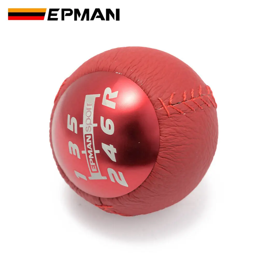 EPMAN 6/5 Speed Manual Transmission JDM Style Leather Car Gear Shift Knob M10x1.5 for Honda CRZ Type R Civic FA5 EPAA01G36K