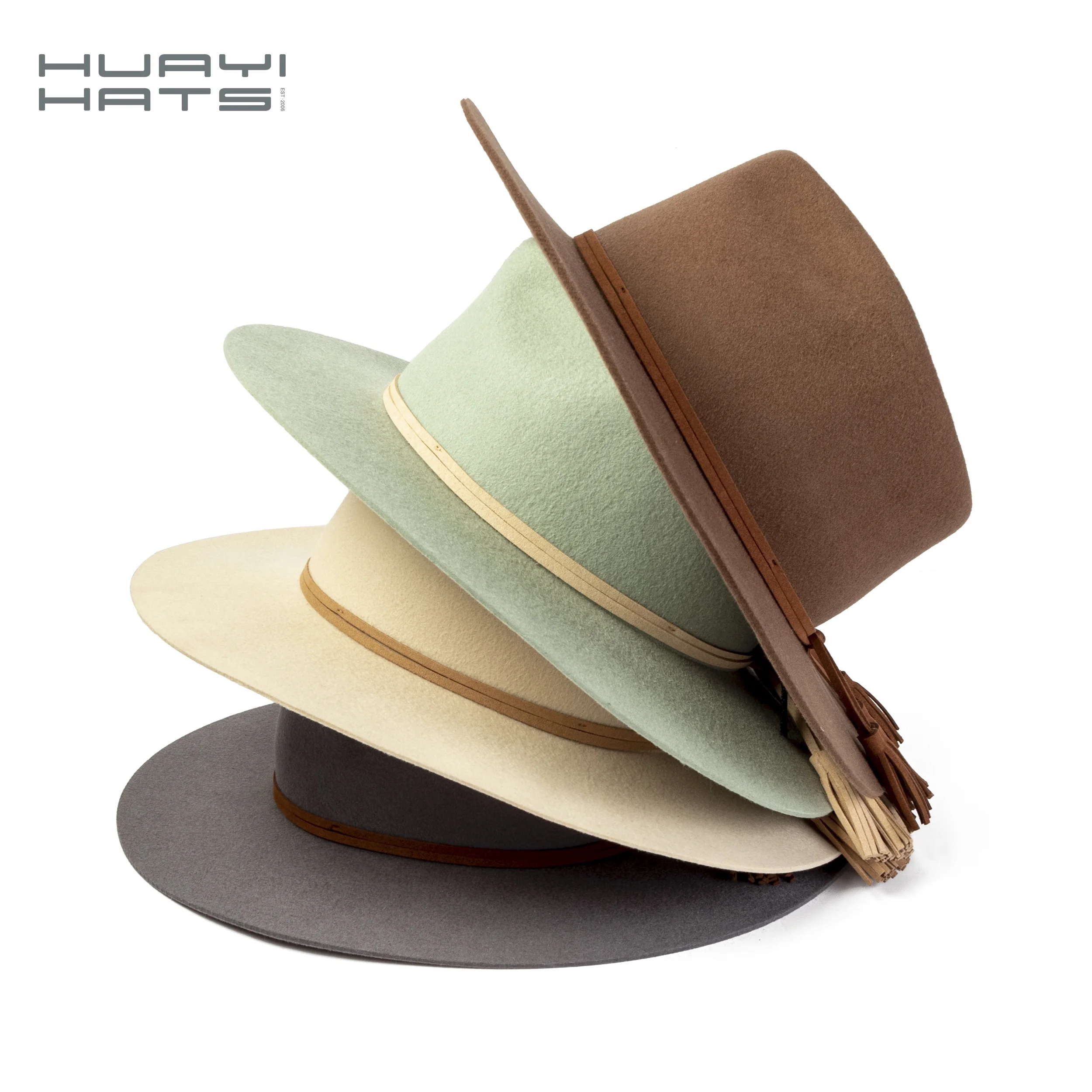 Зима 100% шерсть ткань hatbands фиолетовый цвет с эффектом потертости шляпа широкими полями для женщин фетровая шляпка шерстяная перьями