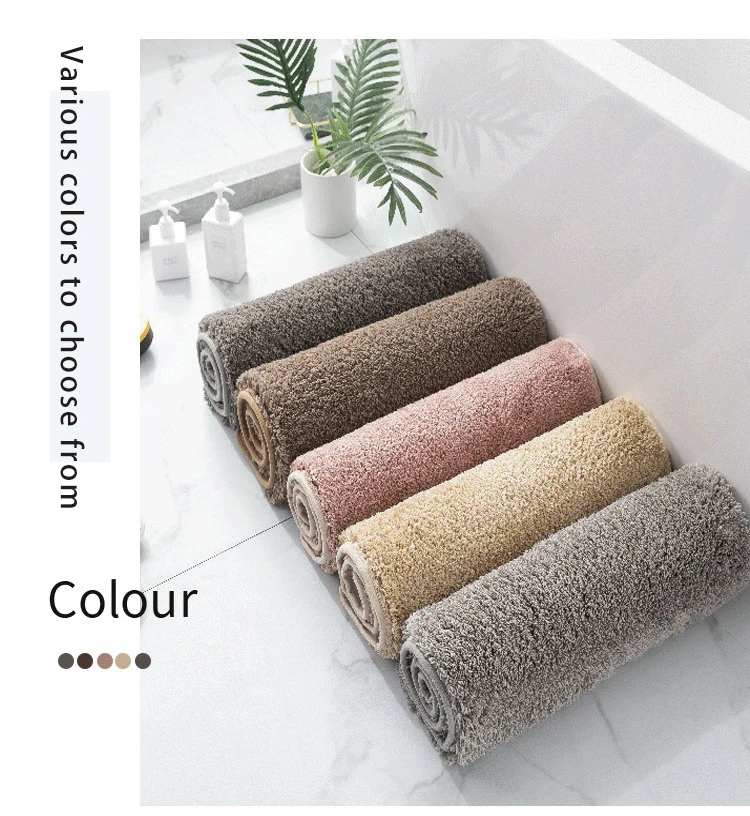 K & B Microfiber polyester Fluffy Non-slip Bath Mat Bathroom Absorbent Mat Kitchen Rugs