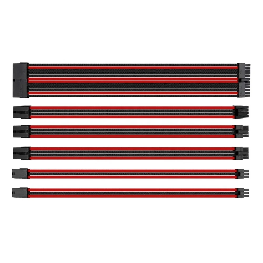 ATX Cable Power Supply Adaptor Connector cable  with Cable Comb 6 Pieces Set 24 Pin 8 Pin 6 Pin.