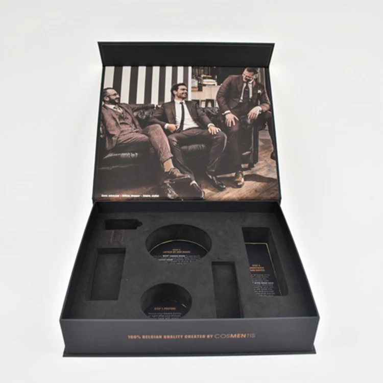 Custom Size Luxury Recyclable Black Cardboard Paper Hard Rigid Magnet Packaging Magnetic Gift Box with Magnetic Lid
