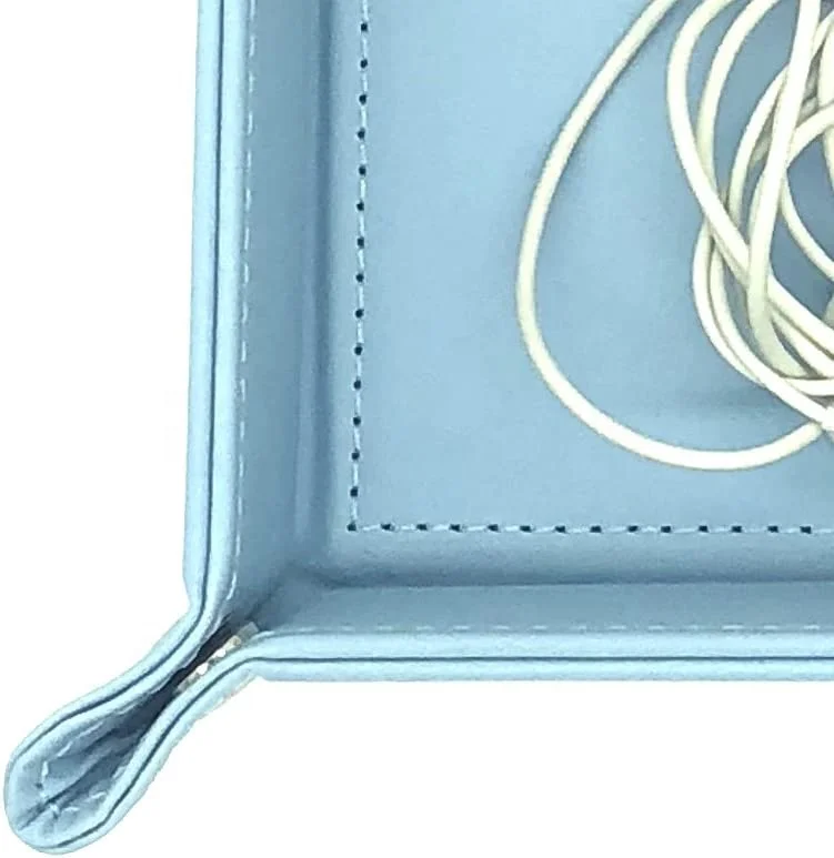 Fully PU Leather Bedside Storage Tray Jewelry Catchall Key Phone Coin Tray Change Caddy Storage Organizer