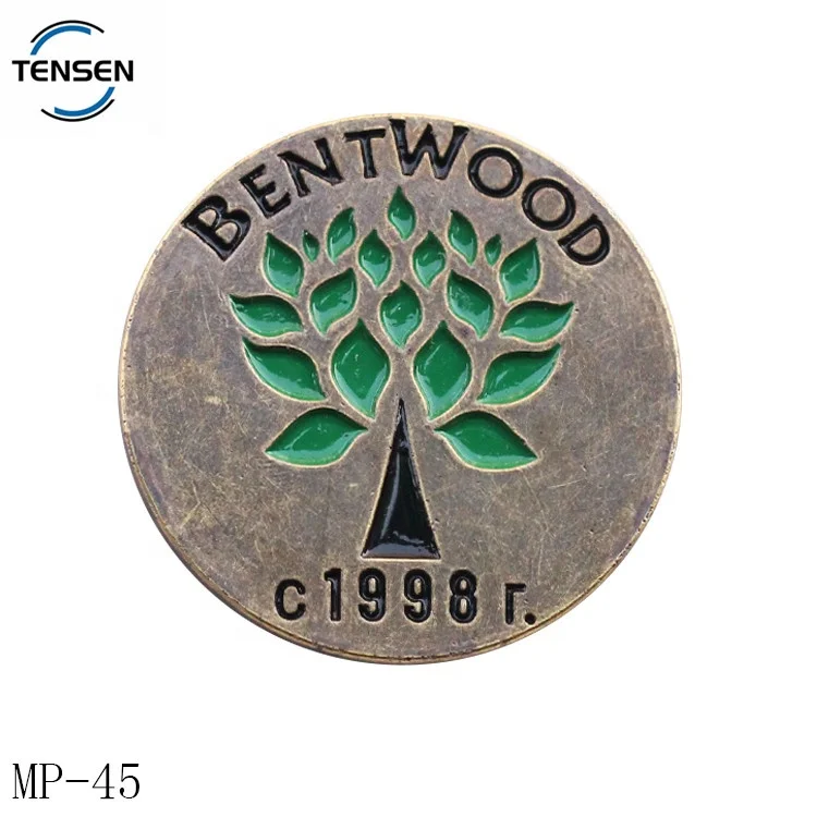 Antique brass furniture plate round logos self adhesive enamel name door number label badge with sticker