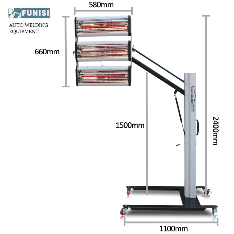 Infrared Paint Curing Lamp Heating Light 110V/220V Short Wave Infrared lamp Car Body Paint painting lamps 3KW