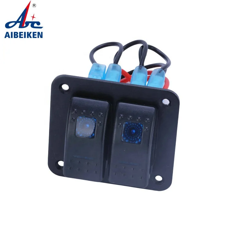 5 Pin ON Off  Blue Led  2Gang 12V Switch Panel for Automotive Car Marine Boat ATV