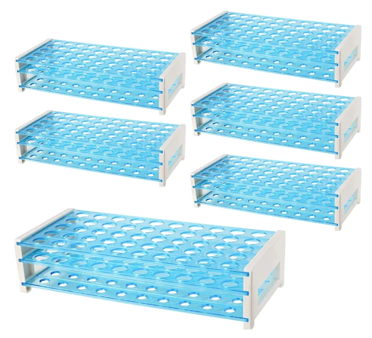 Clear Plastic Test Tubes Rack 32/40/50/60/90 well for Dia 10/12/15/18/20/32mm Tests Tube Rack for Scientific Experiments