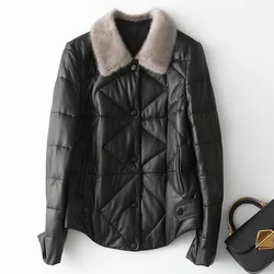 Autumn and winter new fur coat women short slim fashionable mink fur collar fur coat women
