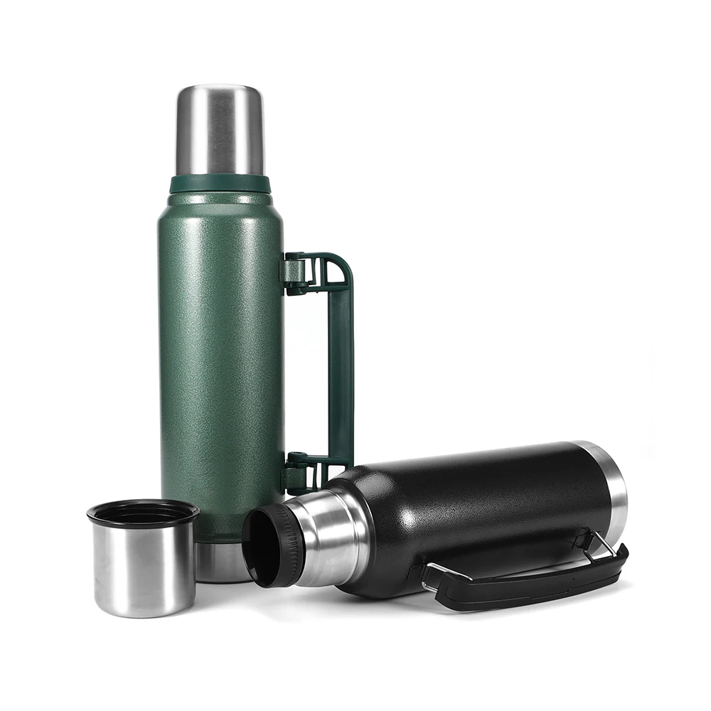 Factory Directly Sale Portable Camping Stainless Steel Large Capactity Vacuum Flask With Handle