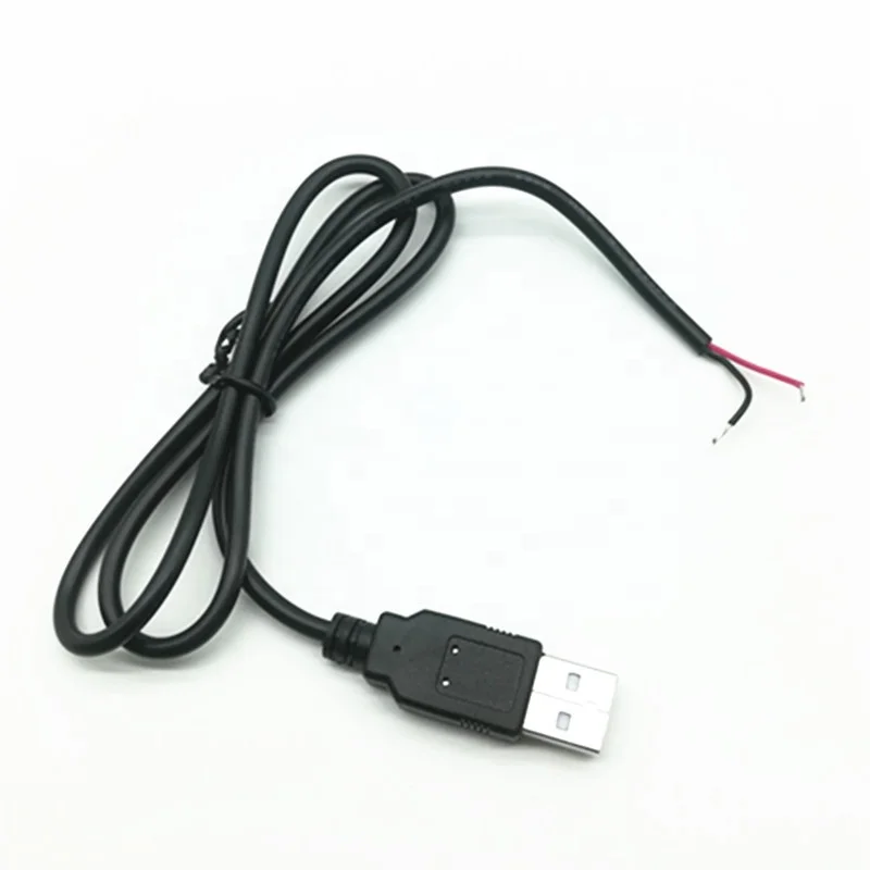 custom usb cables 2.4a USB2.0 male connector to 22awg 2 core USB charging cable