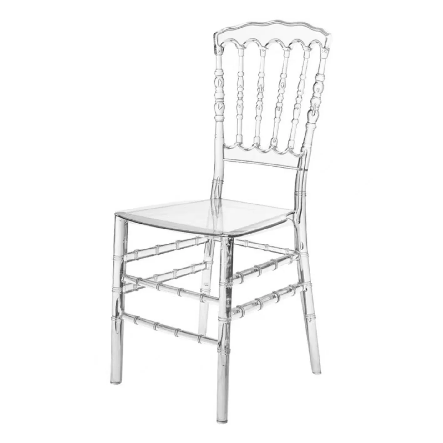 Обеденный стул Transparentiphoneng Прочный бамбуковый Chiavari Штабелируемый Хрустальный Банкетный для свадебной домашней мебели