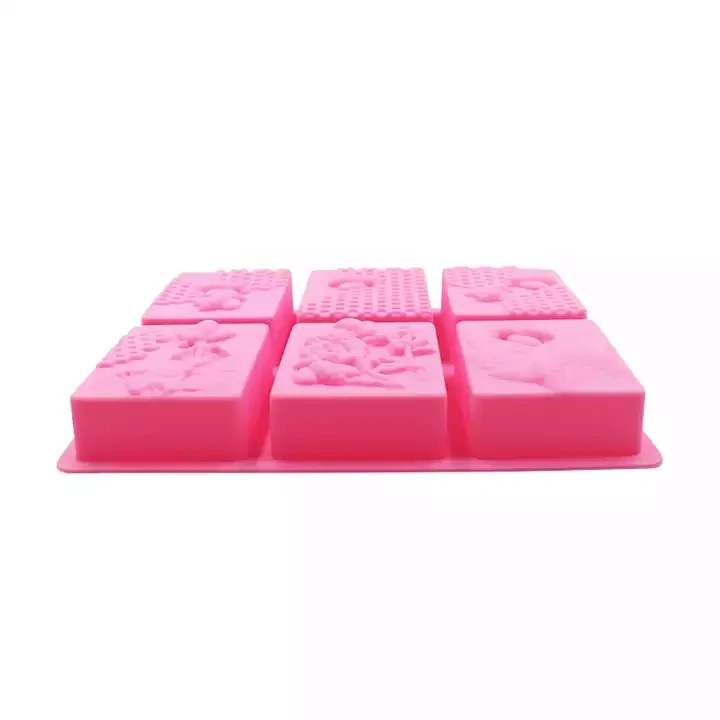 Custom Logo 6-Hole Rectangle Bee Shape Soap Mould for DIY Soap Making Baking Pudding Includes Bag Packing
