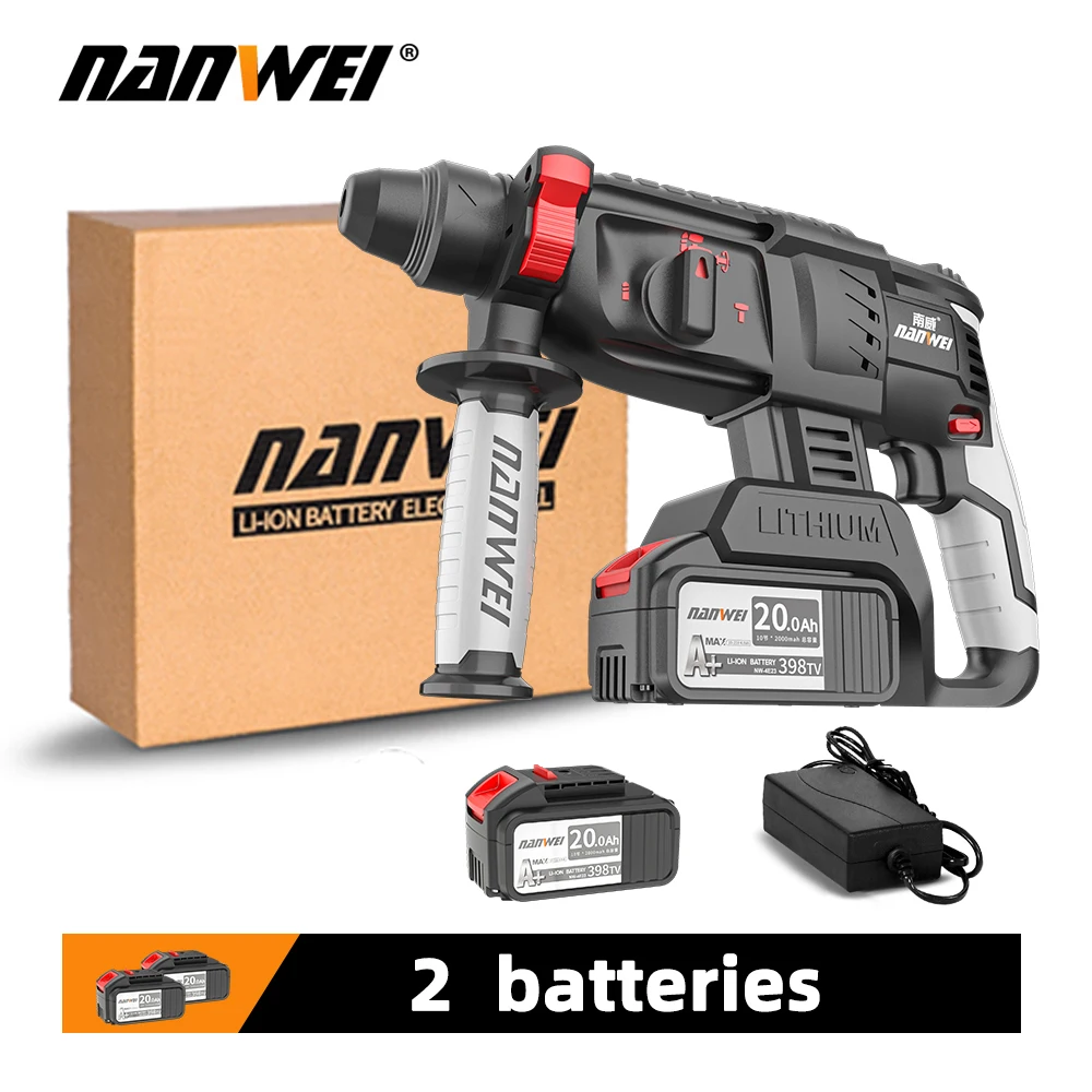 Наньвэйского 6.0Ah/7.5Ah 21V мощность молота сверлы аккумуляторная электрическая бесщеточная перфоратор машина Электроинструмент