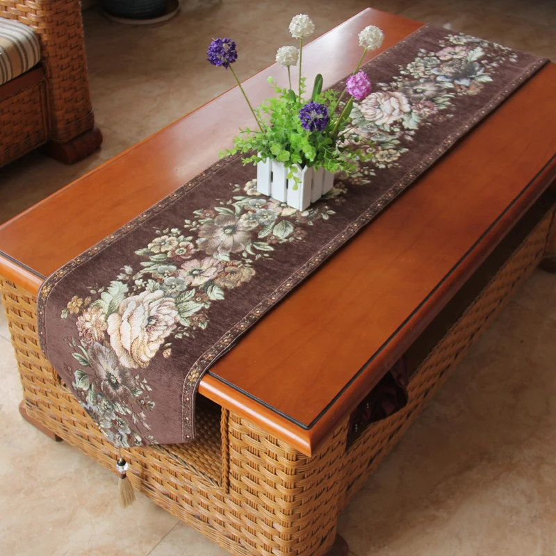 Fashion Style Chenille Light Luxury Modern Custom Table Runner For Table