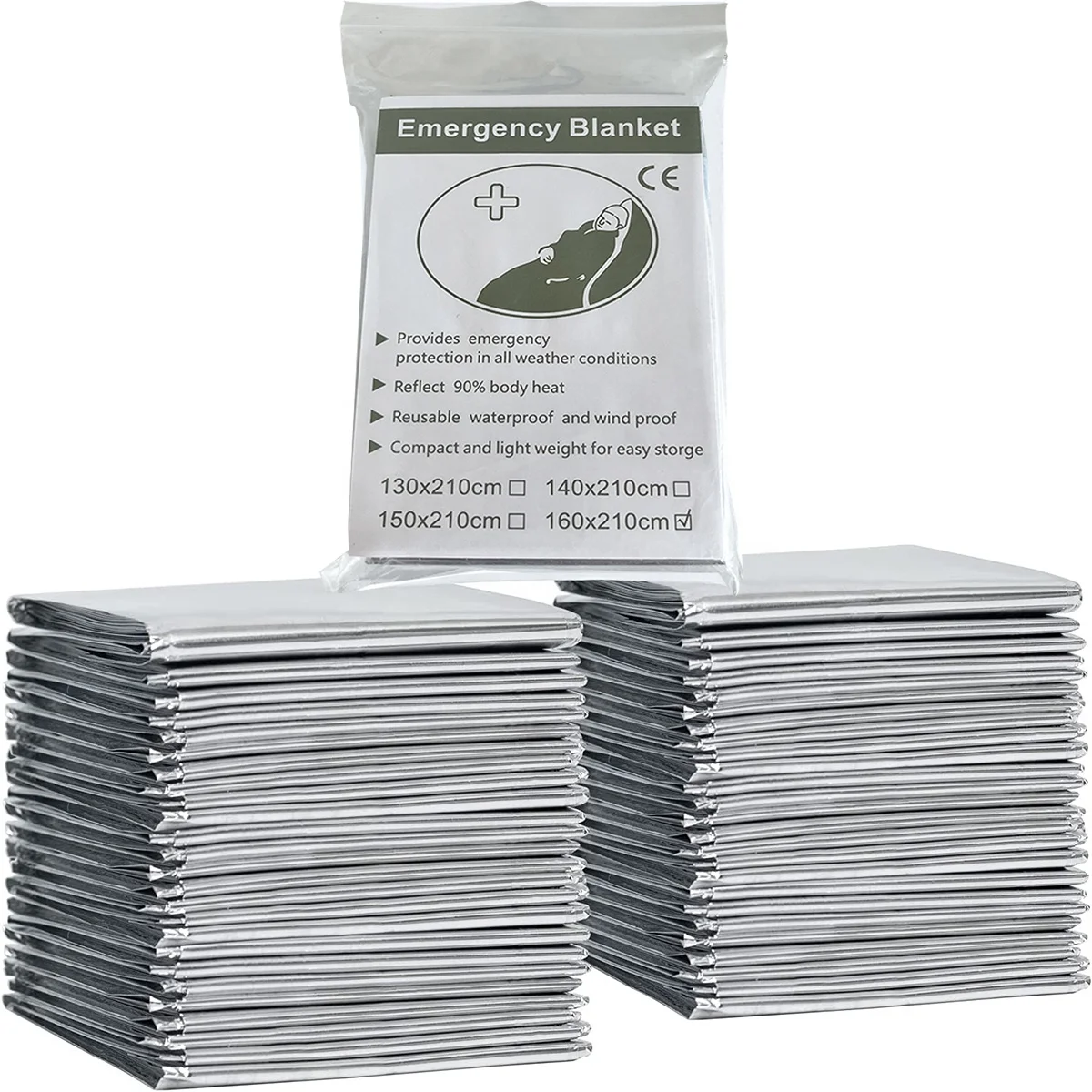 50 Packs Thermal Foil Sauna Blanket Weight Loss Far Infrared Therapy 64in x 84in Emergency Mylar Blankets