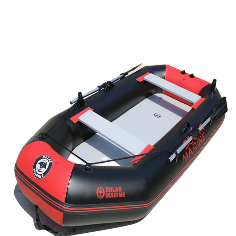 Solar Marine 3 Person PVC air Deck Floor Rowing Boats 2.6M 8.5ft 260cm Inflatable Kayak With Awning Bracket Vest Oar Accessories