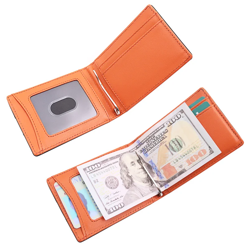  Мужские Rfid Блокировка функция Логотип Индивидуальные OEM из натуральной кожи зажим для купюр выдвижной дизайн денег держатель карт