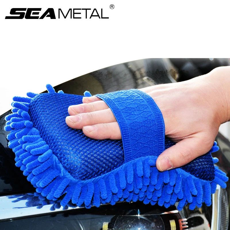 Новый дизайн, мягкая синельная щетка для ухода за автомобилем, чистящая деталь, губки из микрофибры для мытья автомобиля, аксессуары для мытья автомобиля