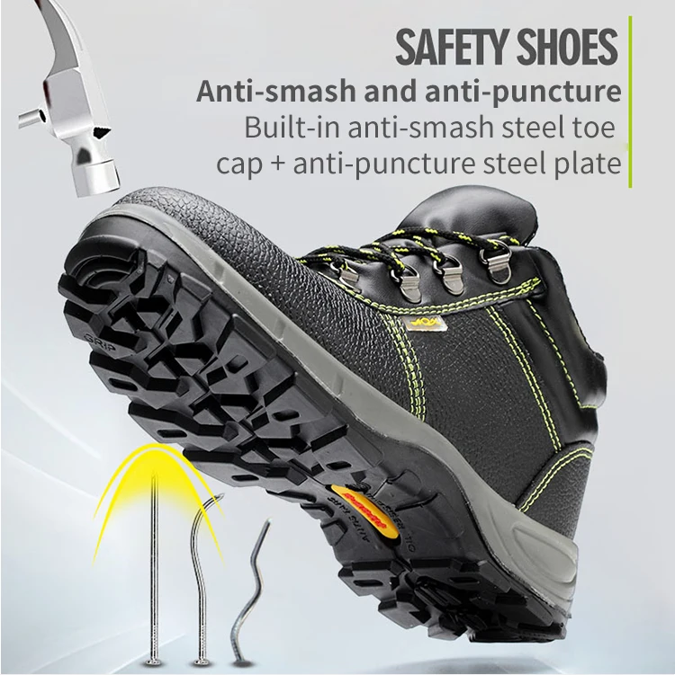 New Anti Static Construction Waterproof Genuine Leather Safety Shoes