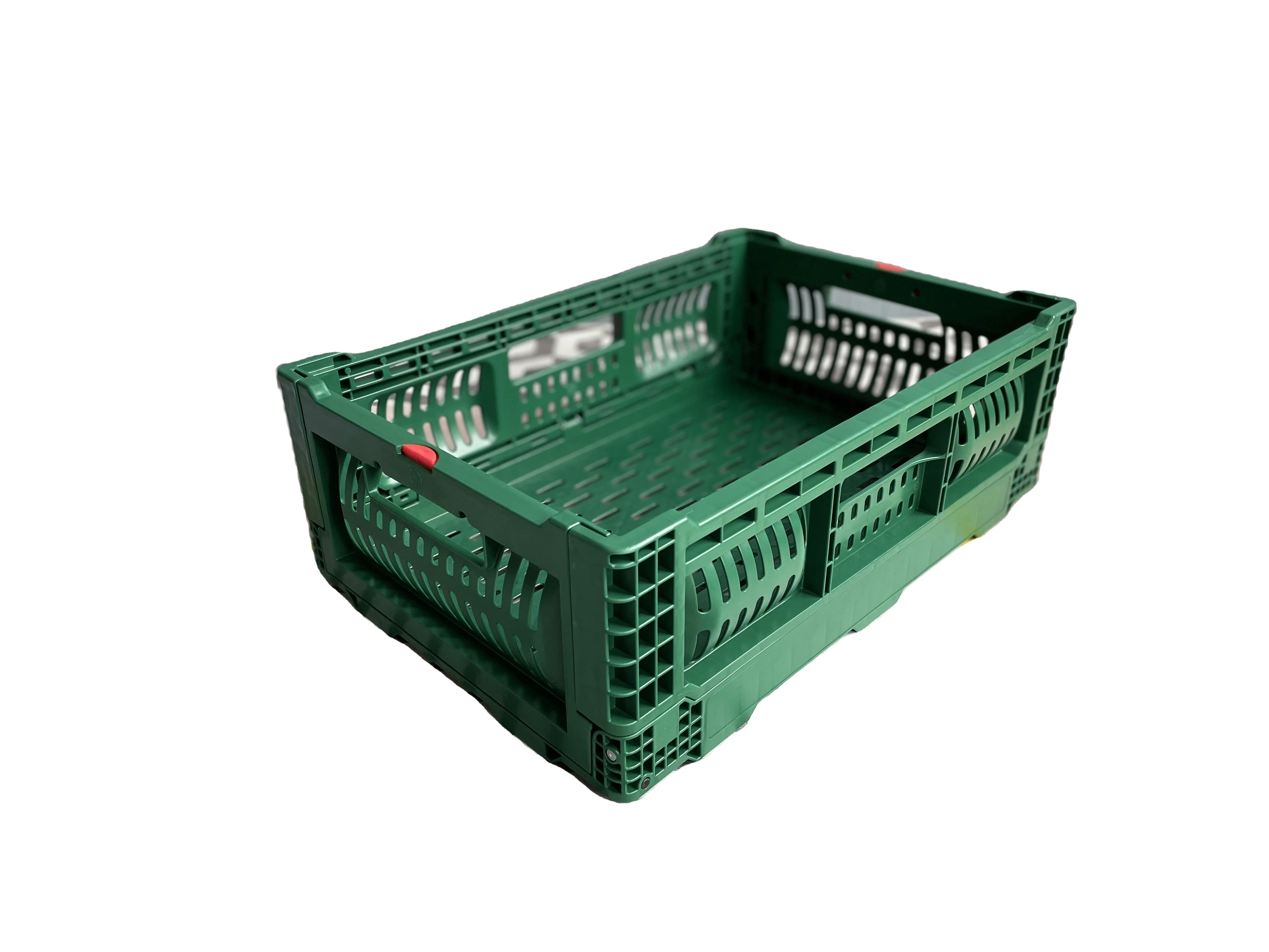 500x330x170 mm mesh wall reusable and collapsible plastic folding box crate for fruit and vegetable storage