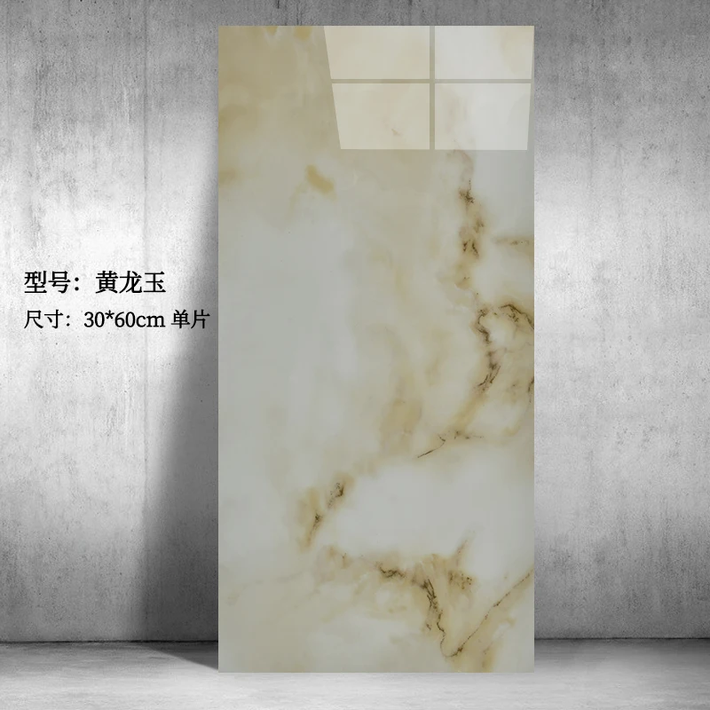 Wash Room Decor Waterproof Glossy Ceramic Wall Sticker Self Adhesive Marble Peel Wallpapers