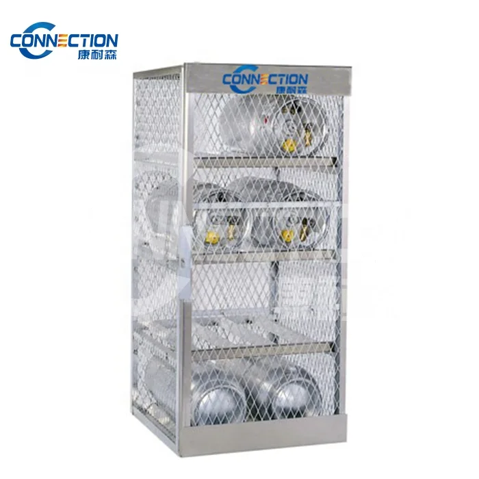 Folding gas cylinder storage cages Stackable hot dip galvanized gas tank storage cage