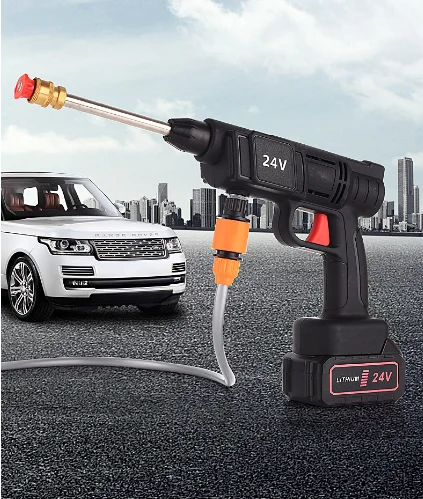 Portable Powerful High Pressure 24v Lithium Cordless Wireless Car Wash Water Jet Foam Gun Car Washer