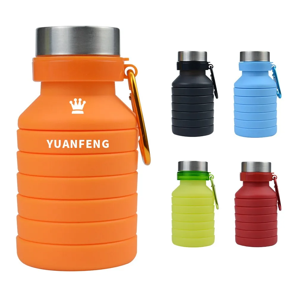 Hot Sale Outdoor Sports Bottle Foldable Collapsible Silicone Water Bottle With Custom Logo