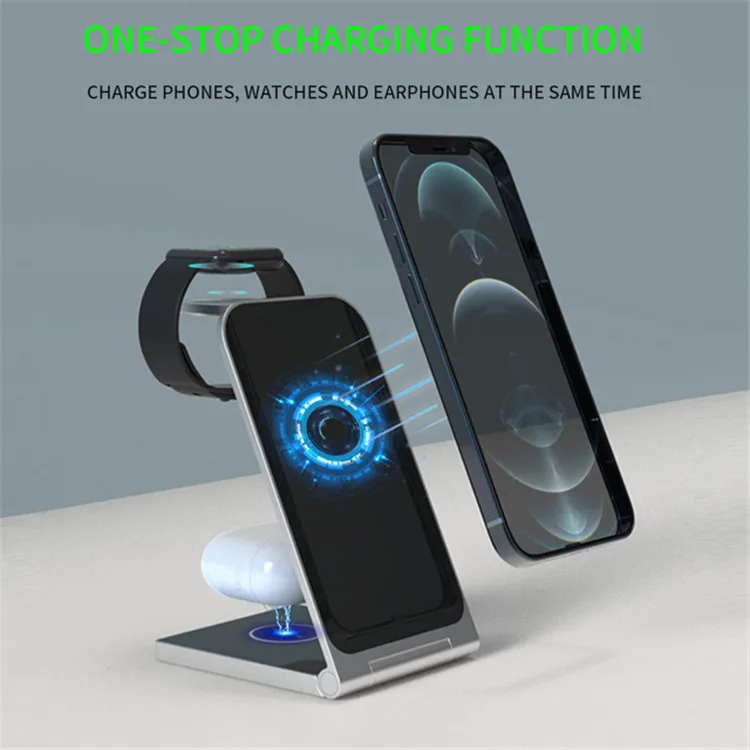 6 In 1 Mobile Phone Holder Magnetic Wireless Anyphone Charger 15w Wireless Charger Stand For Iphone 13 Watch Earphone