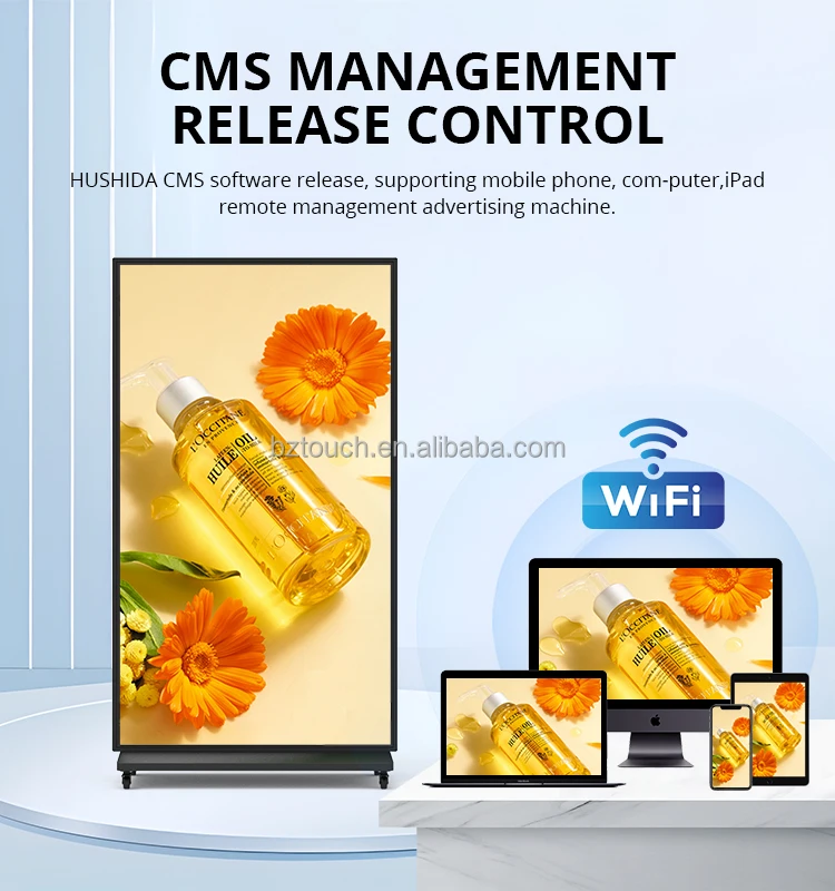 65 75 85 inch 4K UHD shopping mall android touch screen lcd digital signage video advertising digital kiosk touch screen