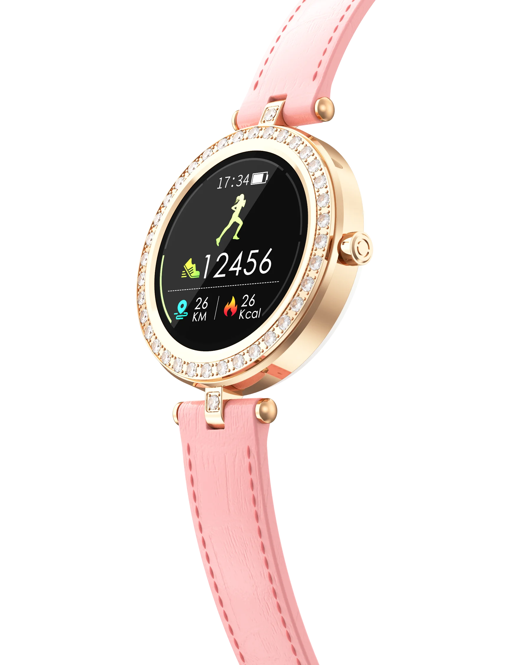 
CLOC multilingual round screen student step measurement message push call waterproof sleep monitoring Android smart watch 