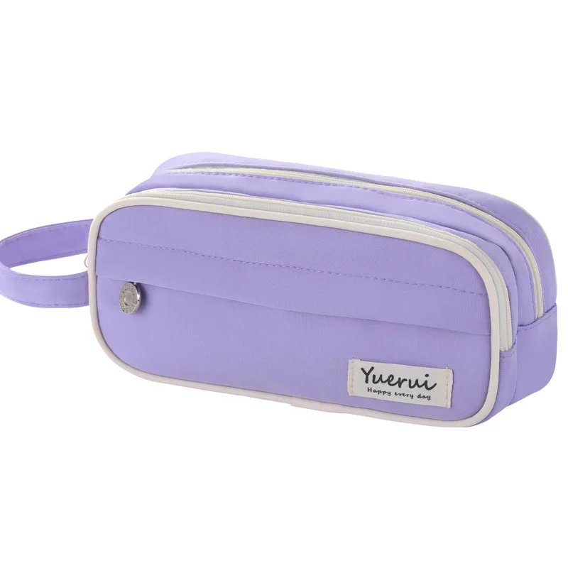 New Contrasting Large-capacity Stationery Storage Pencil Case Macaron Three-layer Creative Pencil Case