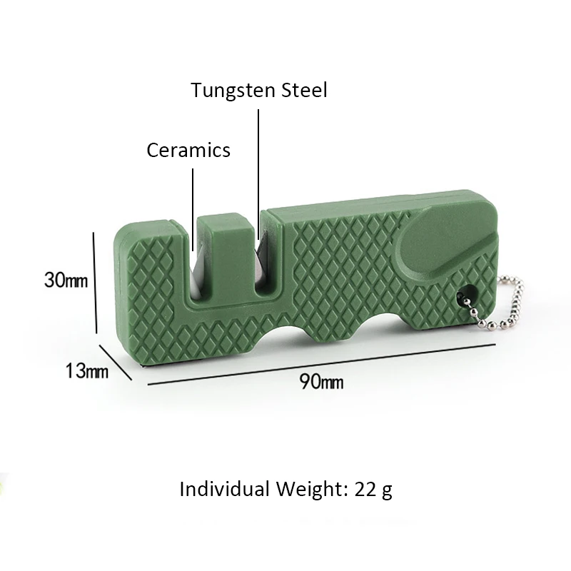 Tactical Survival Gear Portable Mini Pocket Pal Knife Sharpener, Tungsten Steel Portable Knife Sharpening Tool