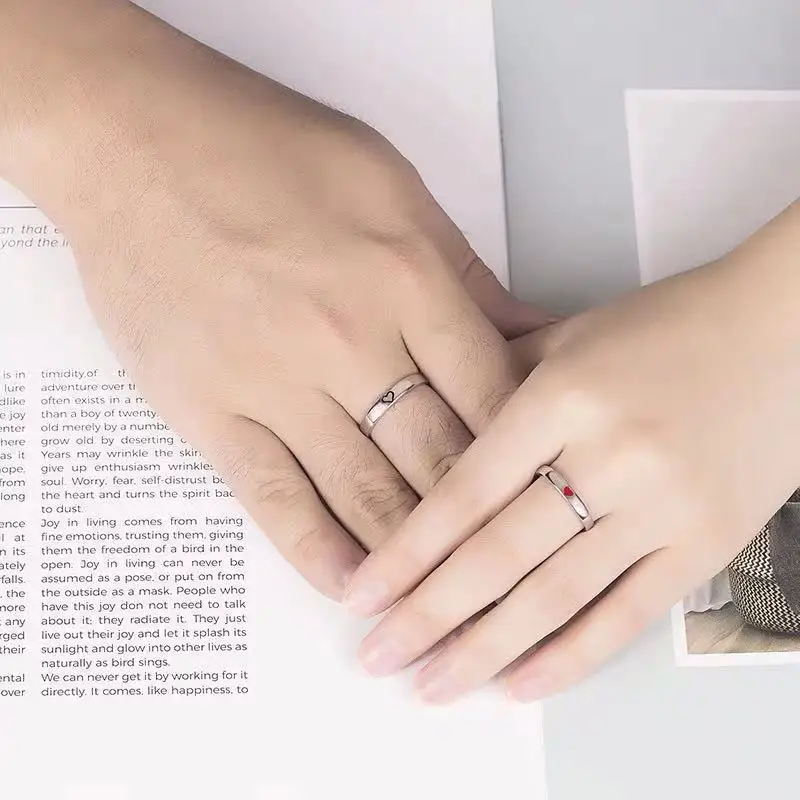  Love Heart Couple Rings Romantic Simple Engagement Gifts Fine Wedding Couples