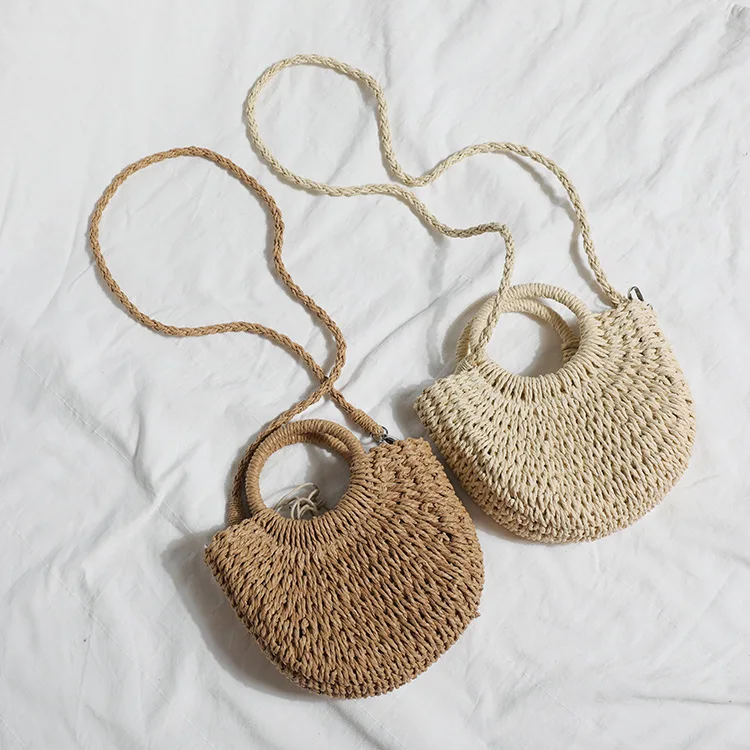 Straw Bags for Women Summer Rattan Bag Handmade Woven Beach Bag Bohemia Bali Handbag